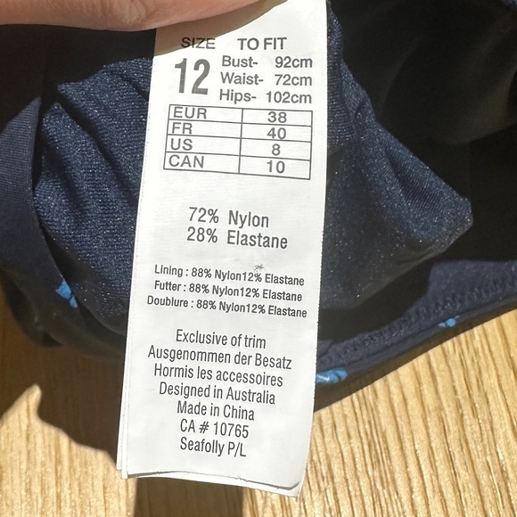 SALE ⬇️ SEAFOLLY  SUNFLOWER BLUE V NECK SWIMSUIT - Picture 13 of 13